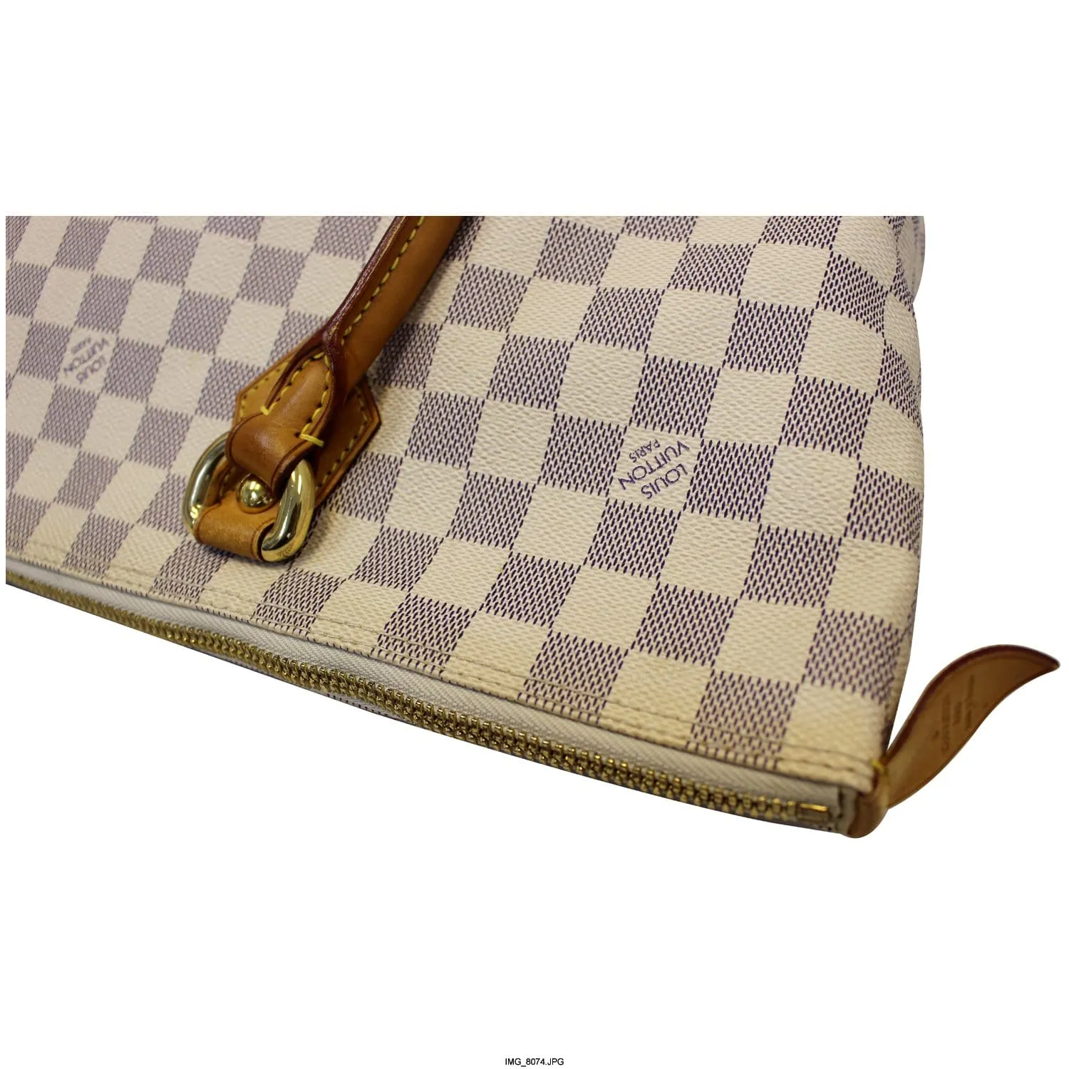 LOUIS VUITTON Saleya MM Damier Azur White Shoulder Bag