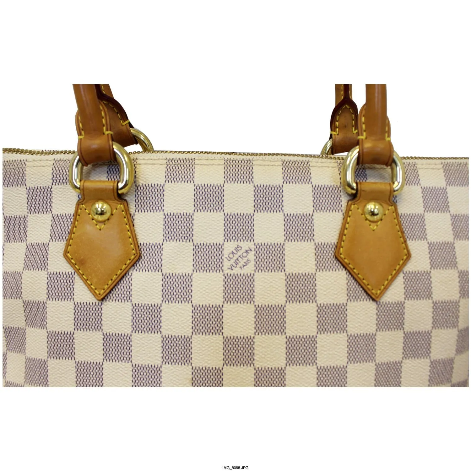 LOUIS VUITTON Saleya MM Damier Azur White Shoulder Bag