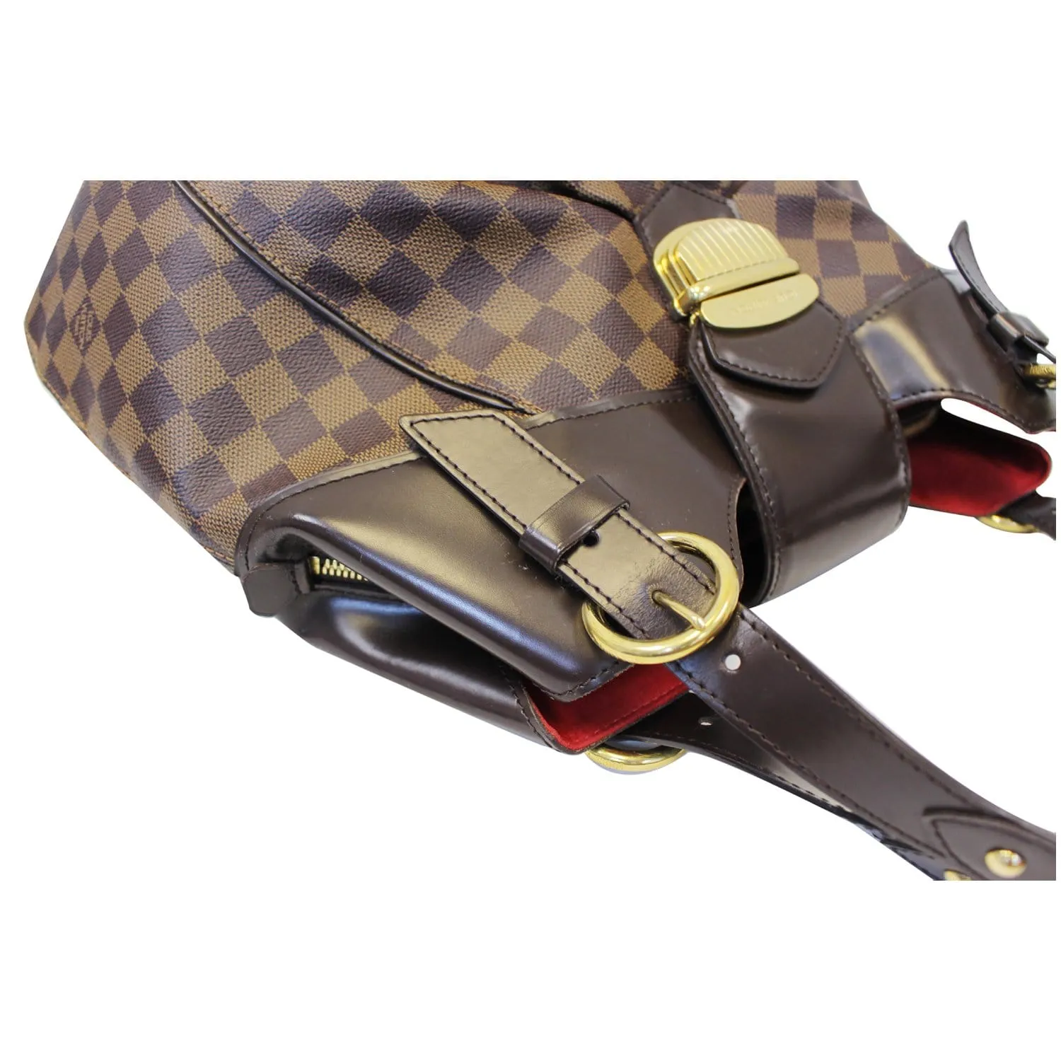 LOUIS VUITTON Sistina GM Damier Ebene Shoulder Handbag Brown