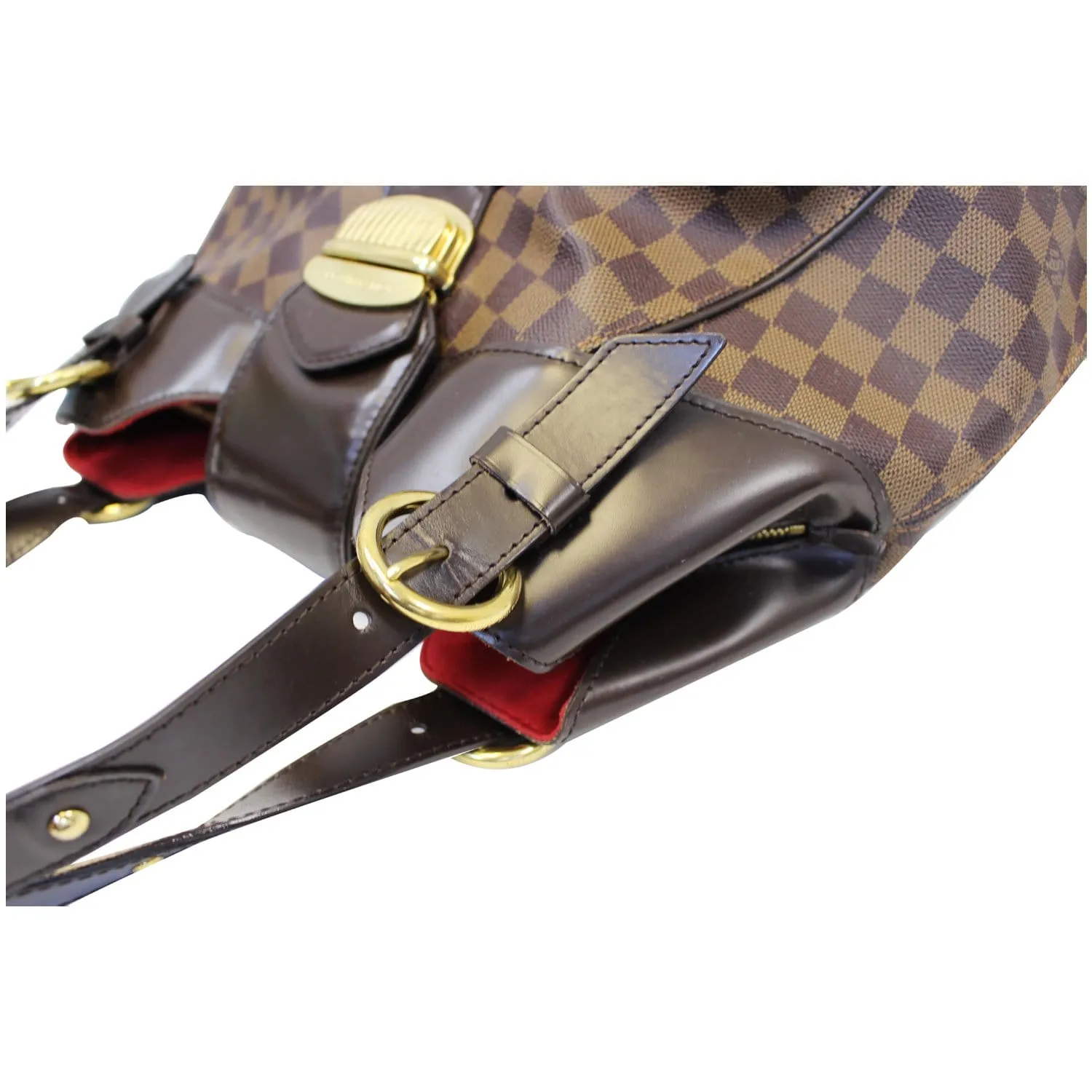 LOUIS VUITTON Sistina GM Damier Ebene Shoulder Handbag Brown