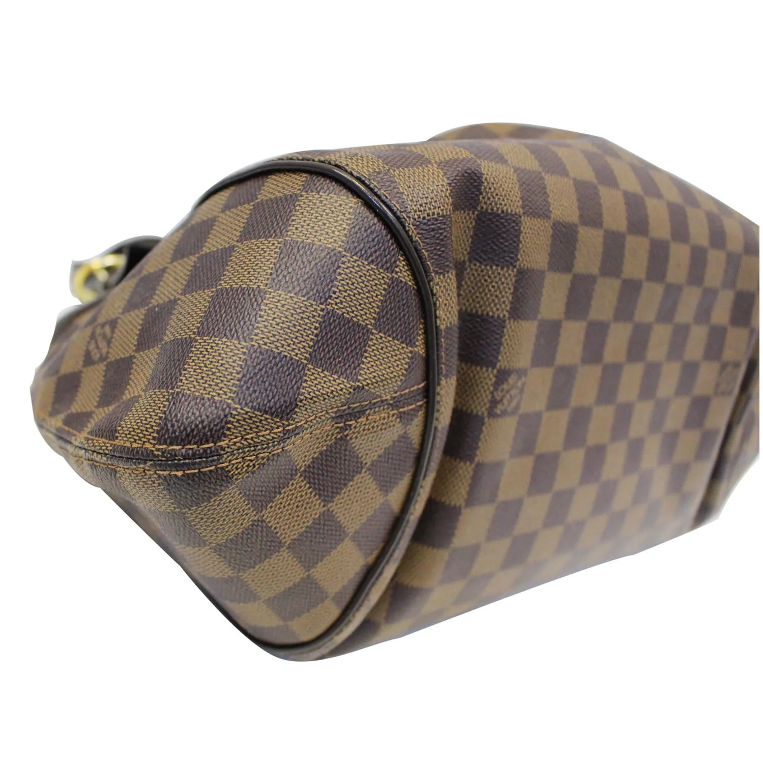 LOUIS VUITTON Sistina GM Damier Ebene Shoulder Handbag Brown