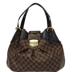 LOUIS VUITTON Sistina GM Damier Ebene Shoulder Handbag Brown