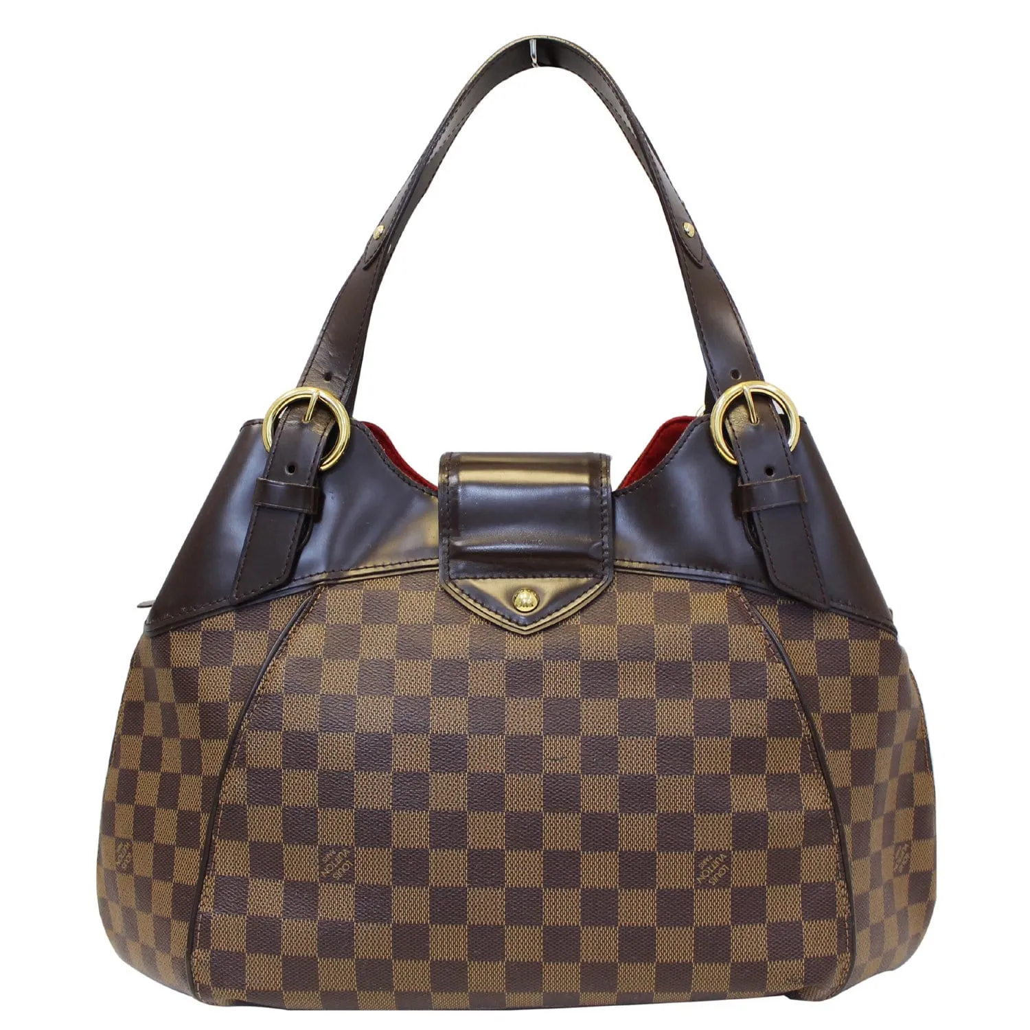 LOUIS VUITTON Sistina GM Damier Ebene Shoulder Handbag Brown