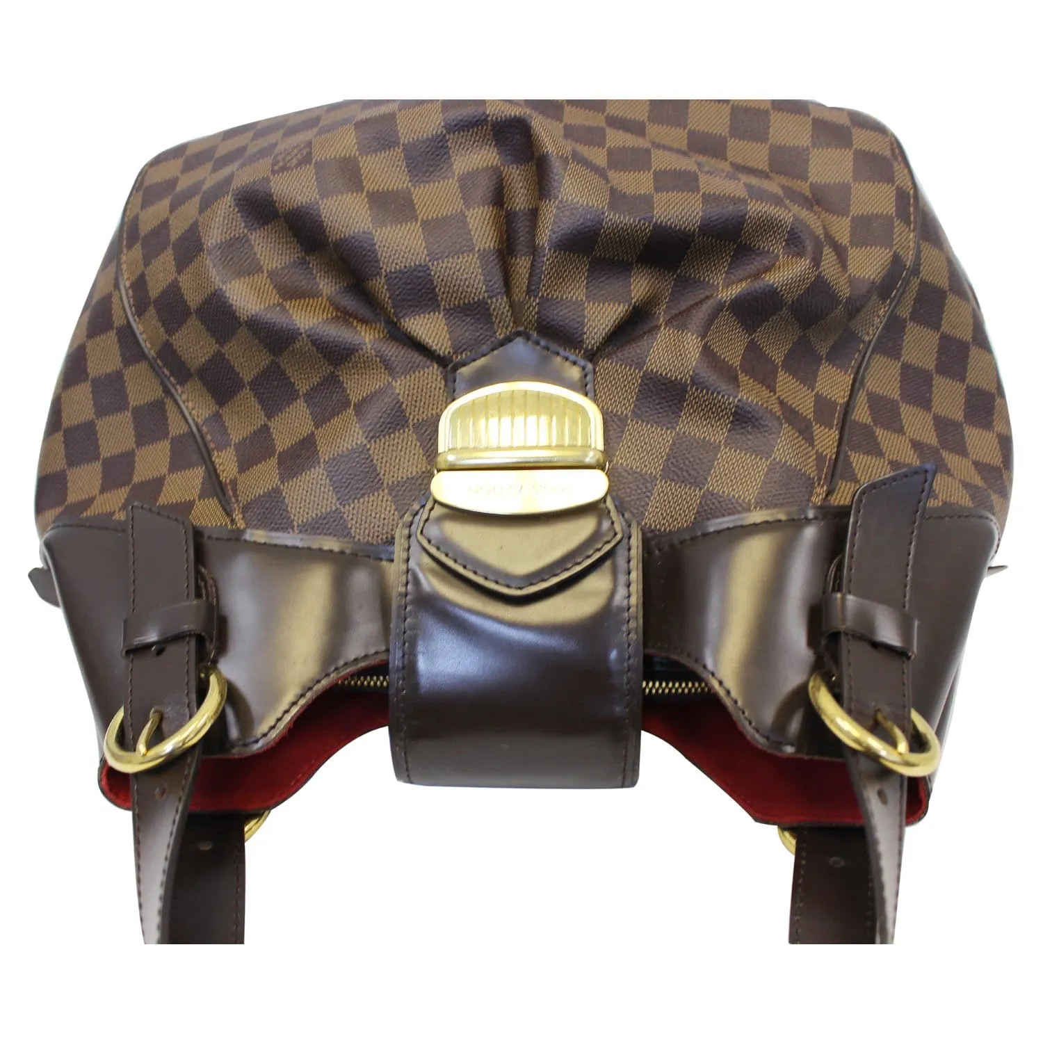 LOUIS VUITTON Sistina GM Damier Ebene Shoulder Handbag Brown