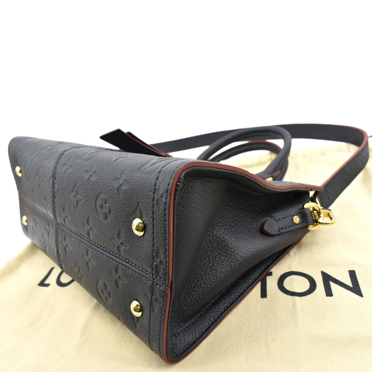 LOUIS VUITTON Sully PM Monogram Empreinte Leather Shoulder Bag Marine Rouge