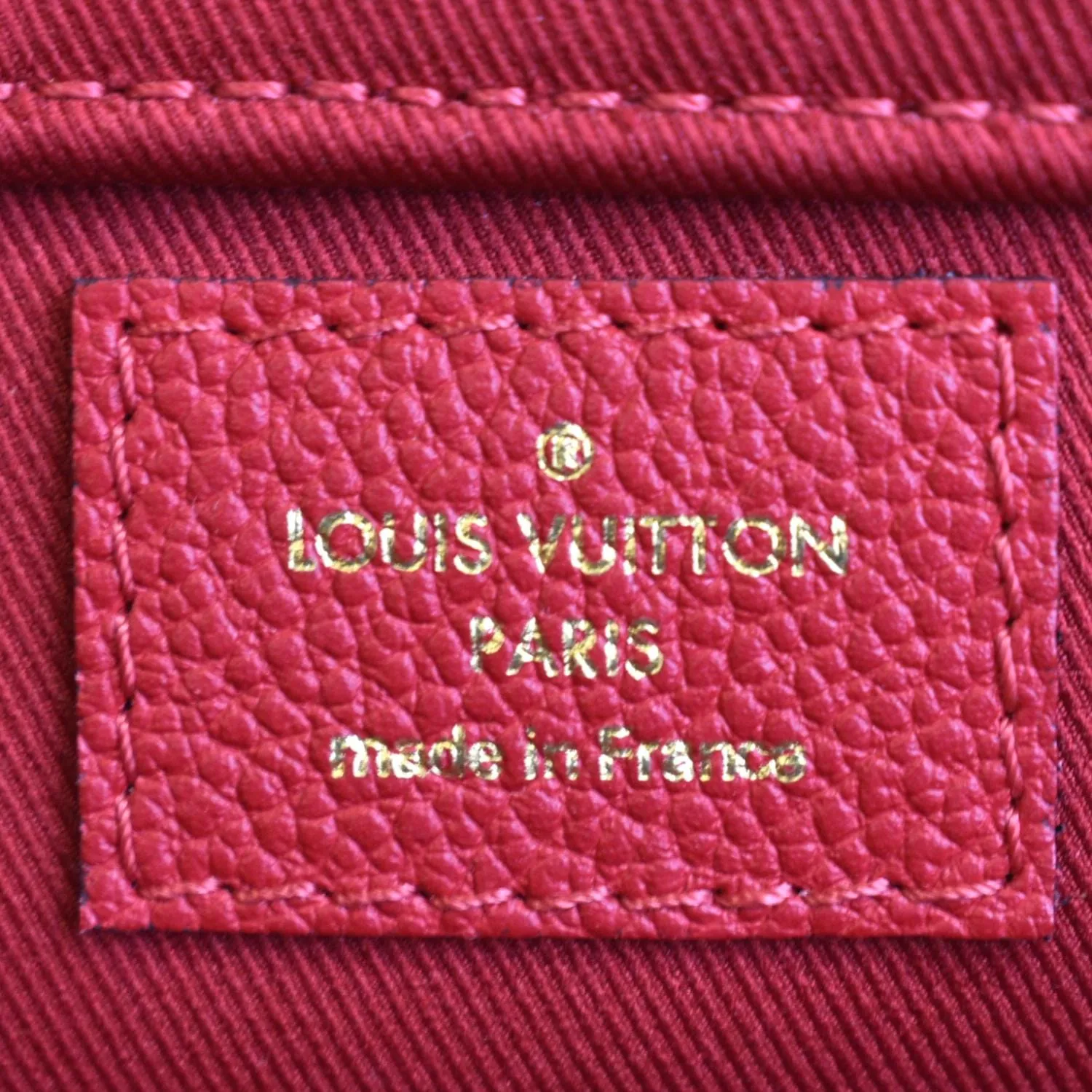 LOUIS VUITTON Sully PM Monogram Empreinte Leather Shoulder Bag Red