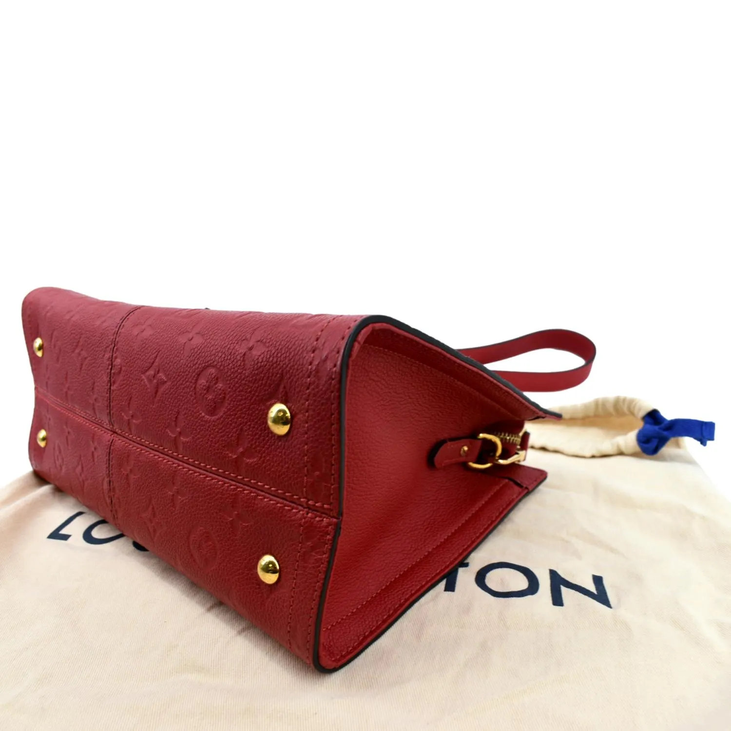 LOUIS VUITTON Sully PM Monogram Empreinte Leather Shoulder Bag Red