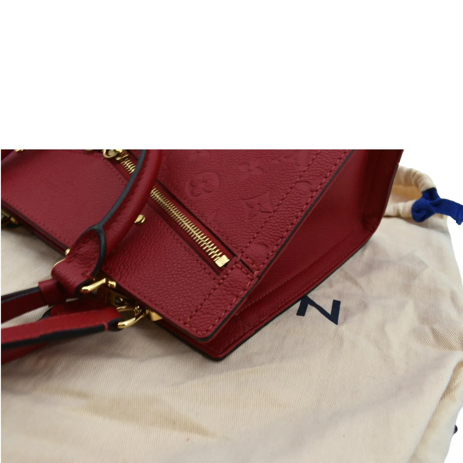 LOUIS VUITTON Sully PM Monogram Empreinte Leather Shoulder Bag Red