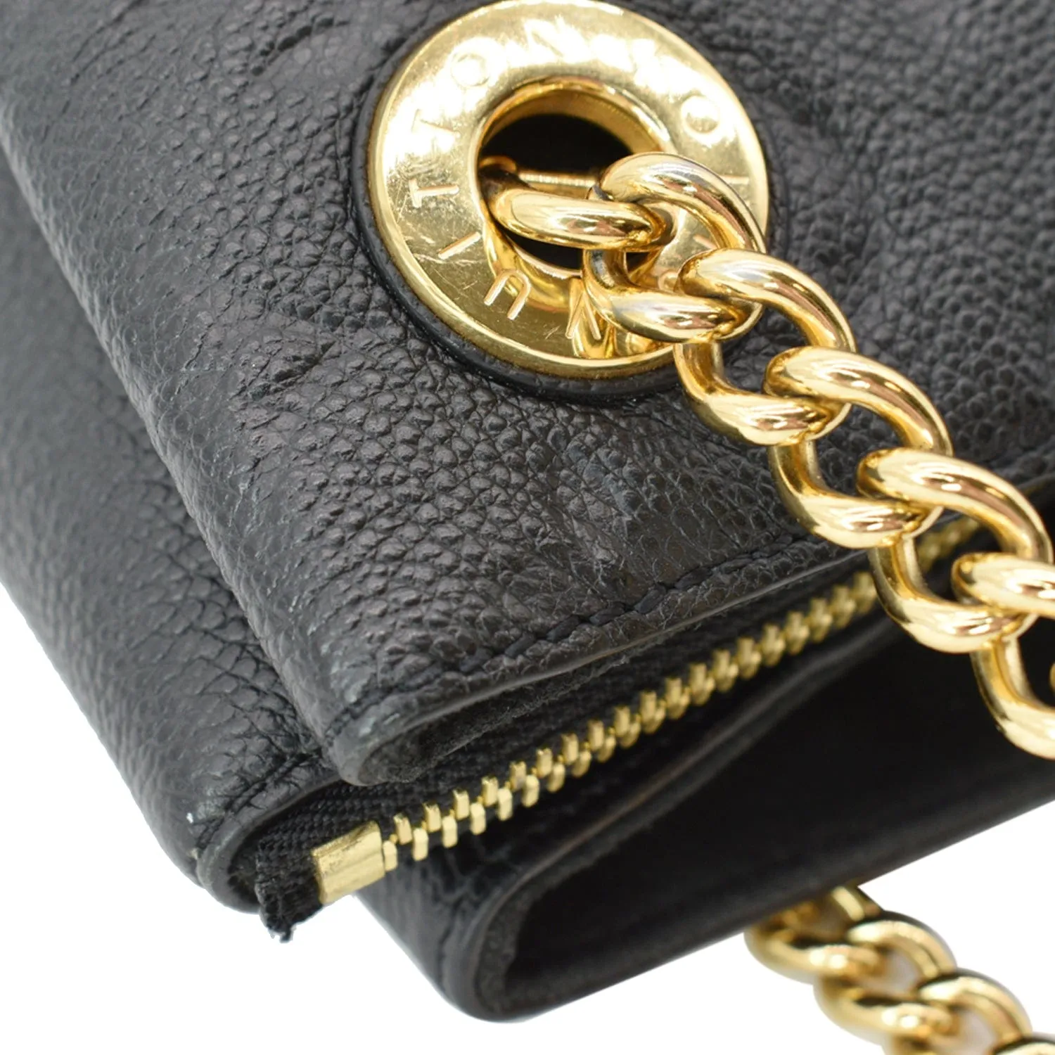 LOUIS VUITTON Surene MM Empreinte Leather Shoulder Bag Black