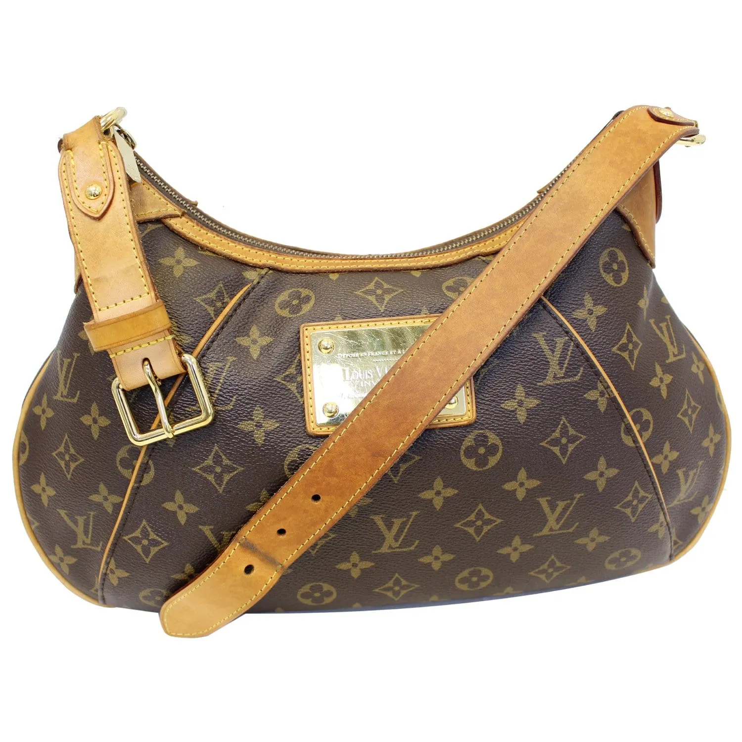 LOUIS VUITTON Thames PM Monogram Canvas Shoulder Bag Brown