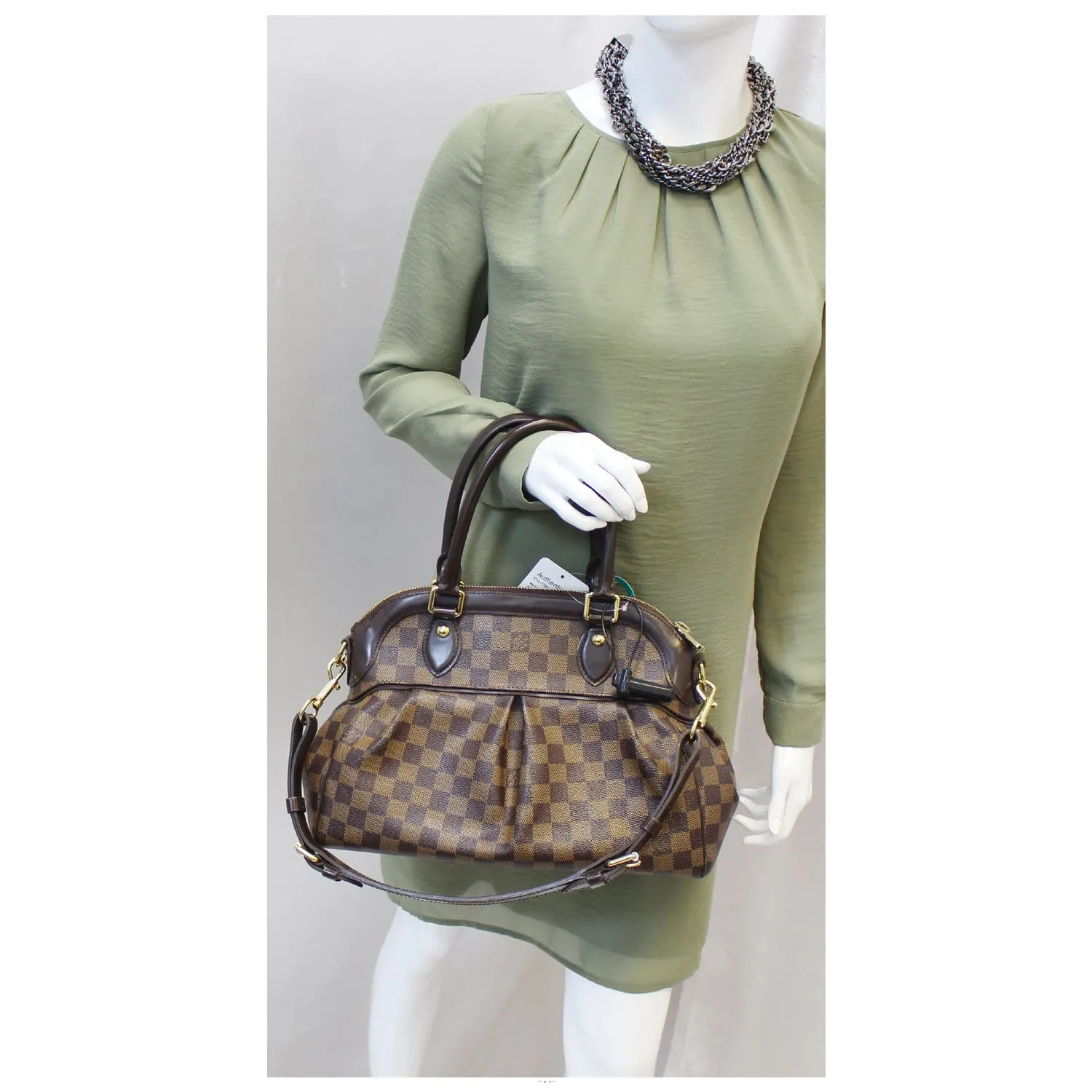 LOUIS VUITTON Trevi PM Damier Ebene Brown Shoulder Bag