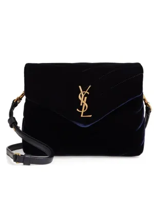 Loulou Toy Bag in Dark Blue Velvet