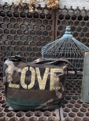 'Love' Camo Messenger Bag