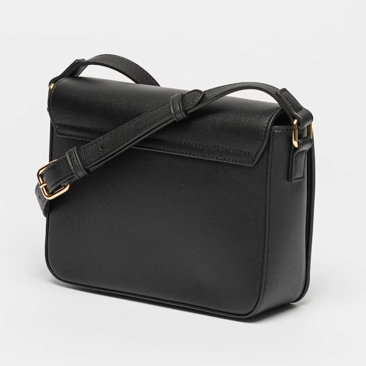 Love Moschino Crossbody bag with logo print and flap - BLK