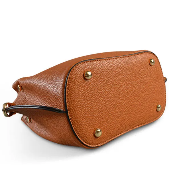 LUCY - Tan Vegan Leather Handbag & Crossbody Bag