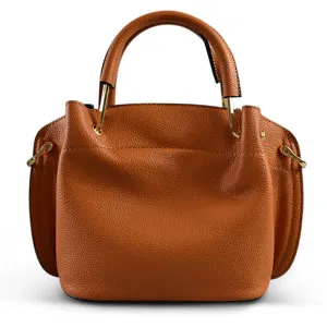 LUCY - Tan Vegan Leather Handbag & Crossbody Bag