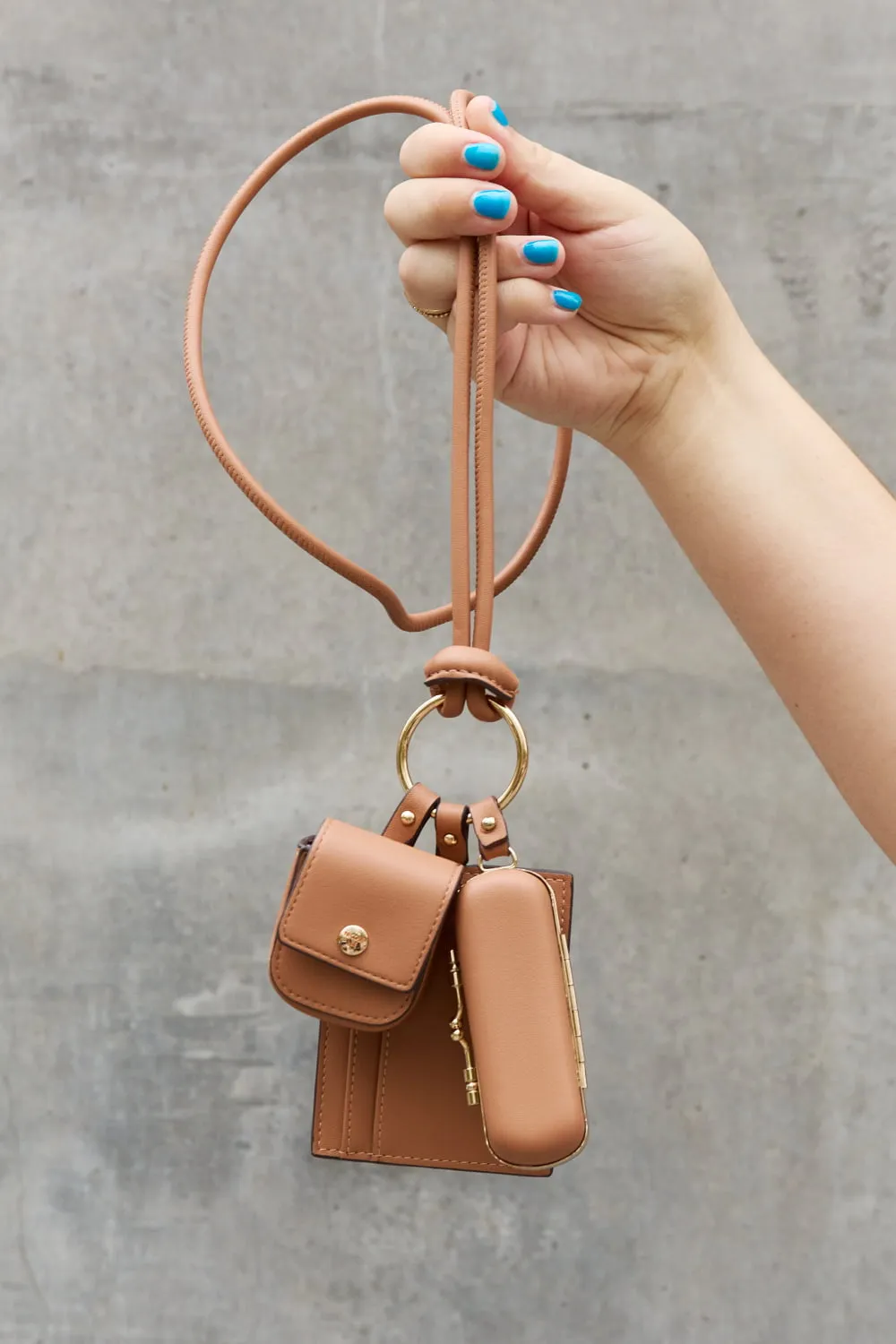 Luxe Essentials 3-Piece Vegan Leather Lanyard Set