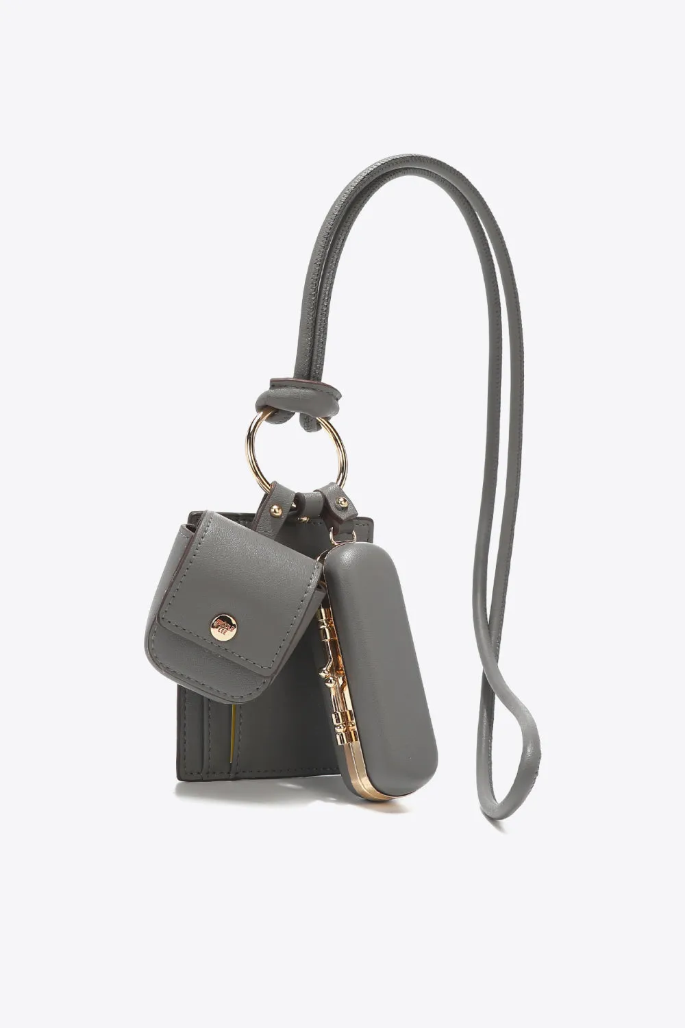 Luxe Essentials 3-Piece Vegan Leather Lanyard Set