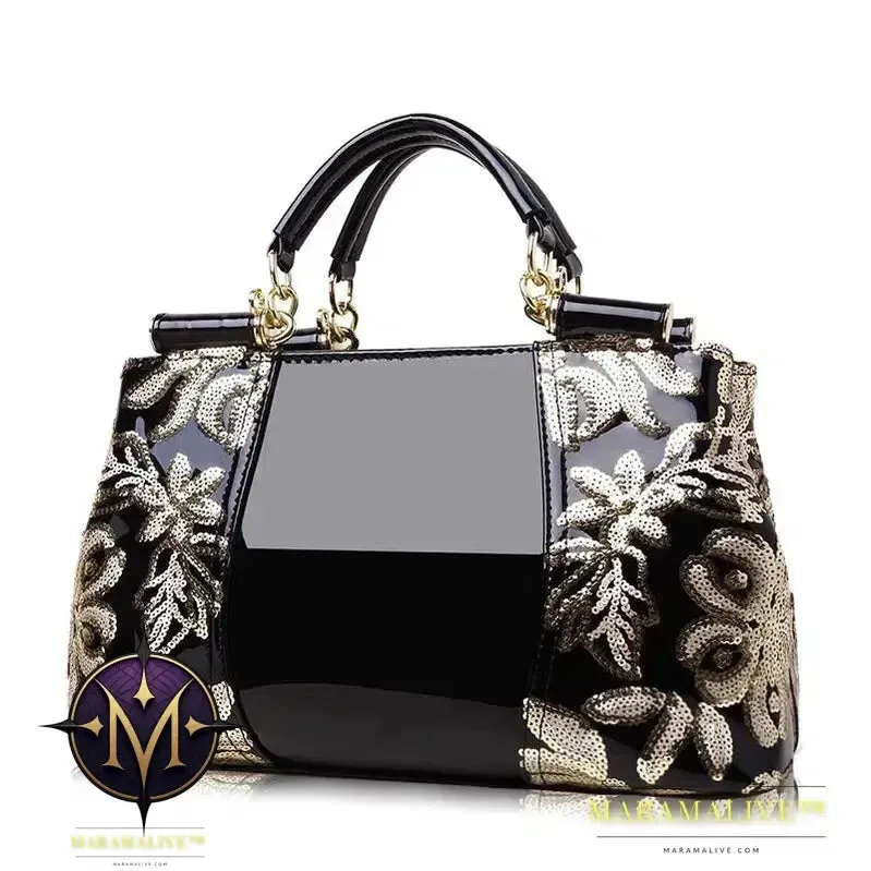 Luxury handbags women bags designer Messenger Bag Totes Shoulder Bags Sequined Embroidery Patent Leather Handbag bolsa feminina