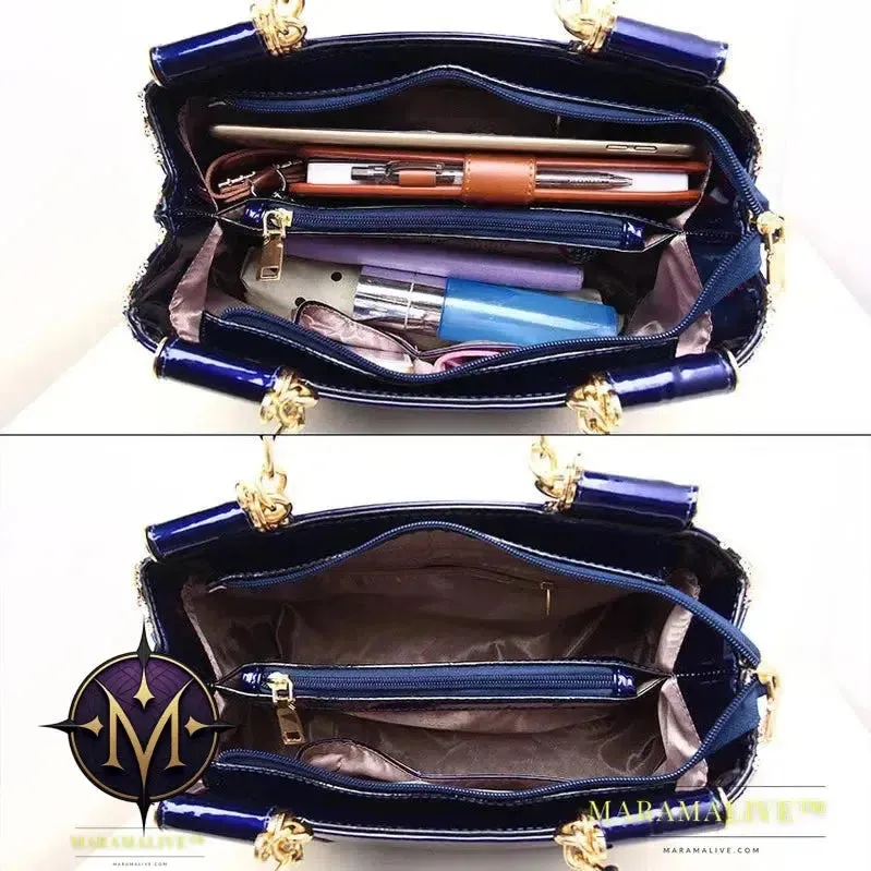 Luxury handbags women bags designer Messenger Bag Totes Shoulder Bags Sequined Embroidery Patent Leather Handbag bolsa feminina