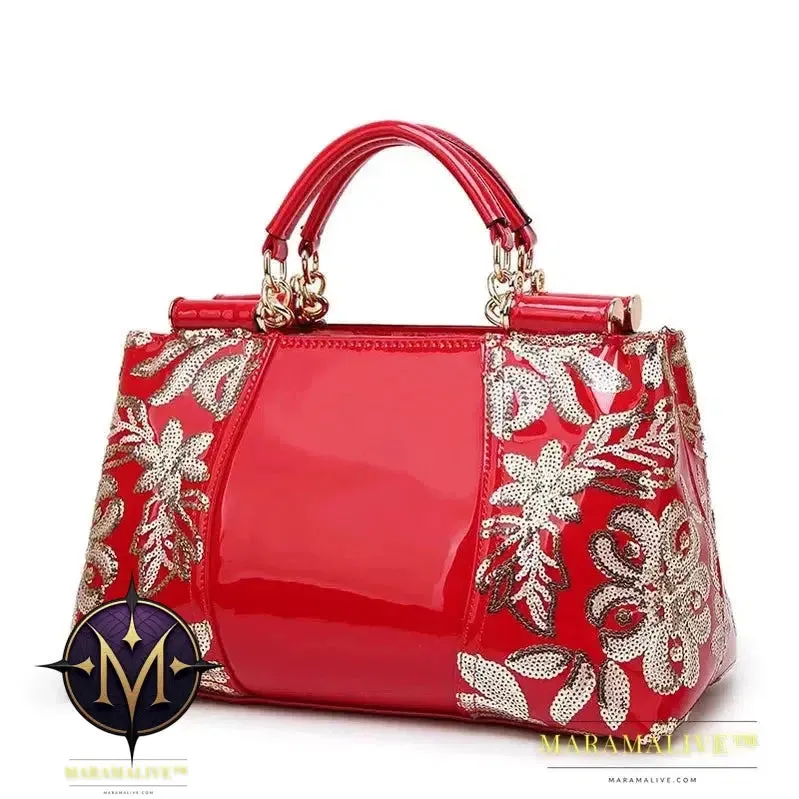Luxury handbags women bags designer Messenger Bag Totes Shoulder Bags Sequined Embroidery Patent Leather Handbag bolsa feminina