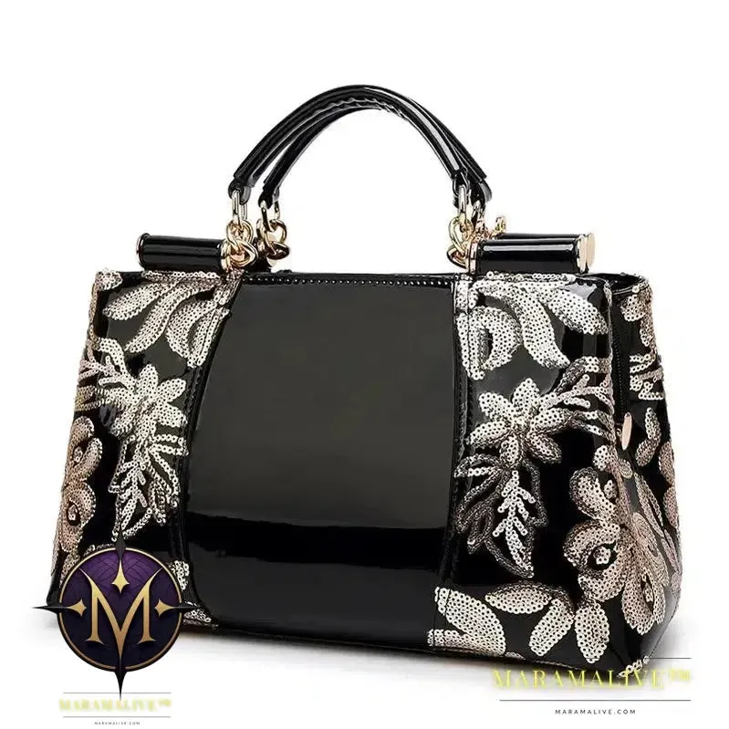 Luxury handbags women bags designer Messenger Bag Totes Shoulder Bags Sequined Embroidery Patent Leather Handbag bolsa feminina