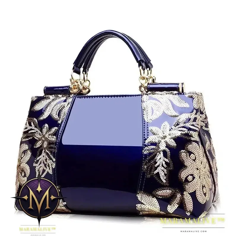 Luxury handbags women bags designer Messenger Bag Totes Shoulder Bags Sequined Embroidery Patent Leather Handbag bolsa feminina