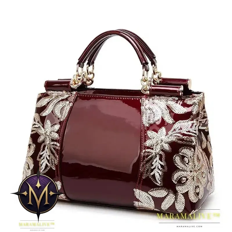 Luxury handbags women bags designer Messenger Bag Totes Shoulder Bags Sequined Embroidery Patent Leather Handbag bolsa feminina