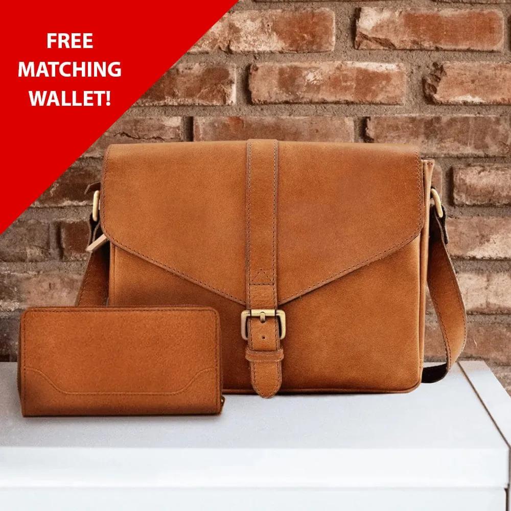 Mabel Handcrafted Leather Purse   FREE Matching Wallet