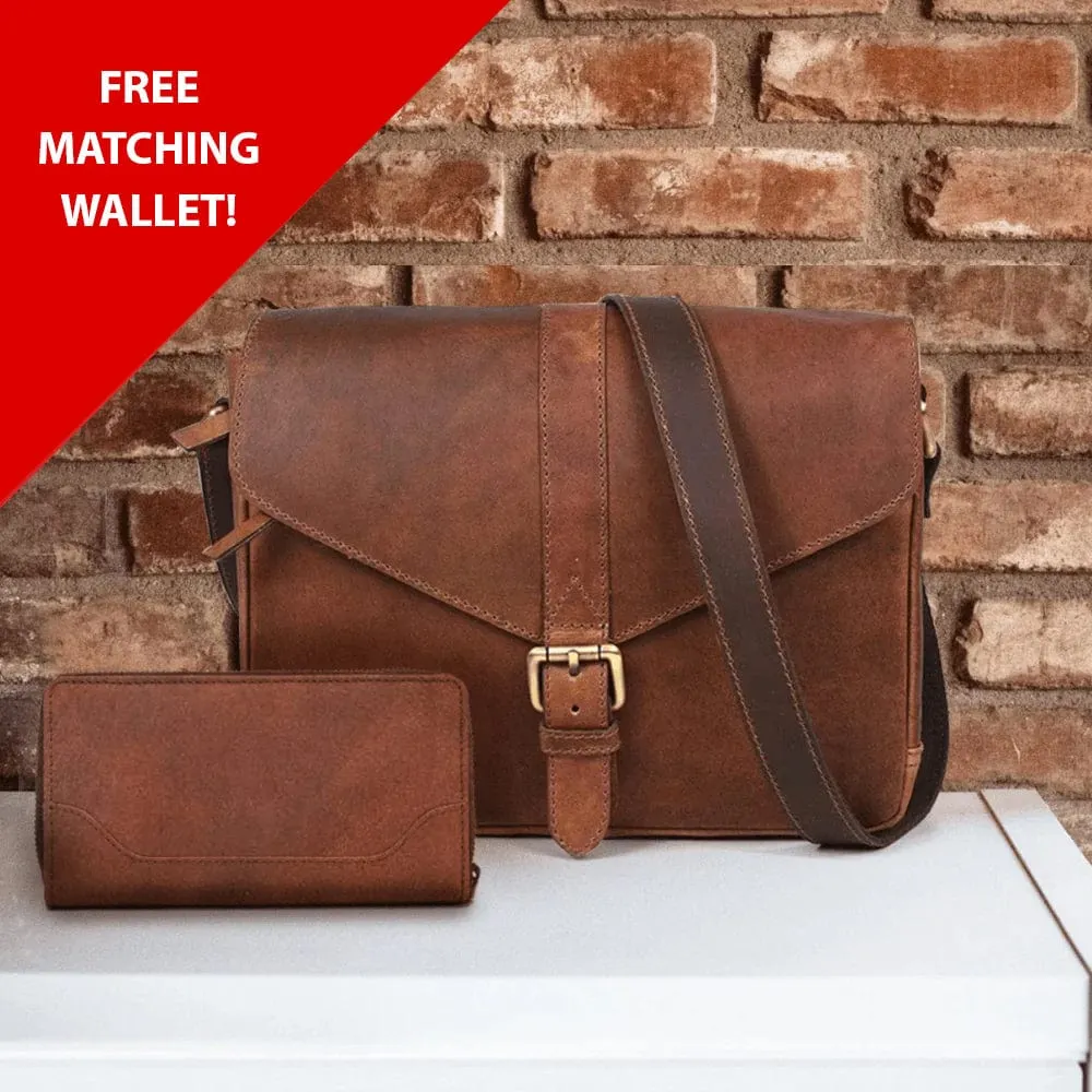 Mabel Handcrafted Leather Purse   FREE Matching Wallet