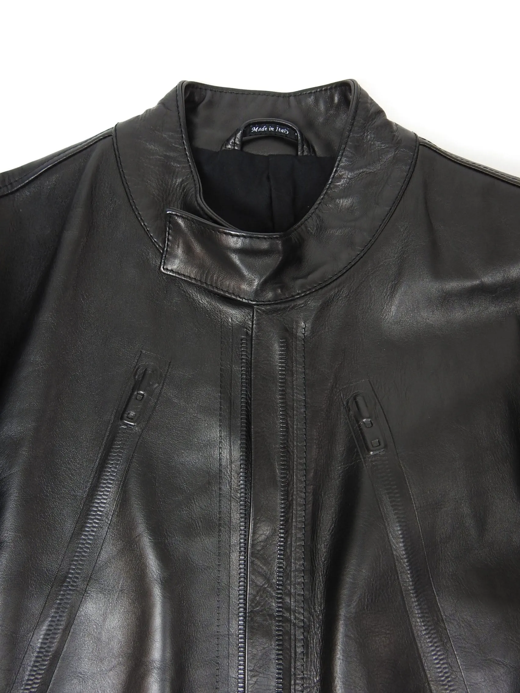 Maison Margiela Leather Moto Jacket Size 50