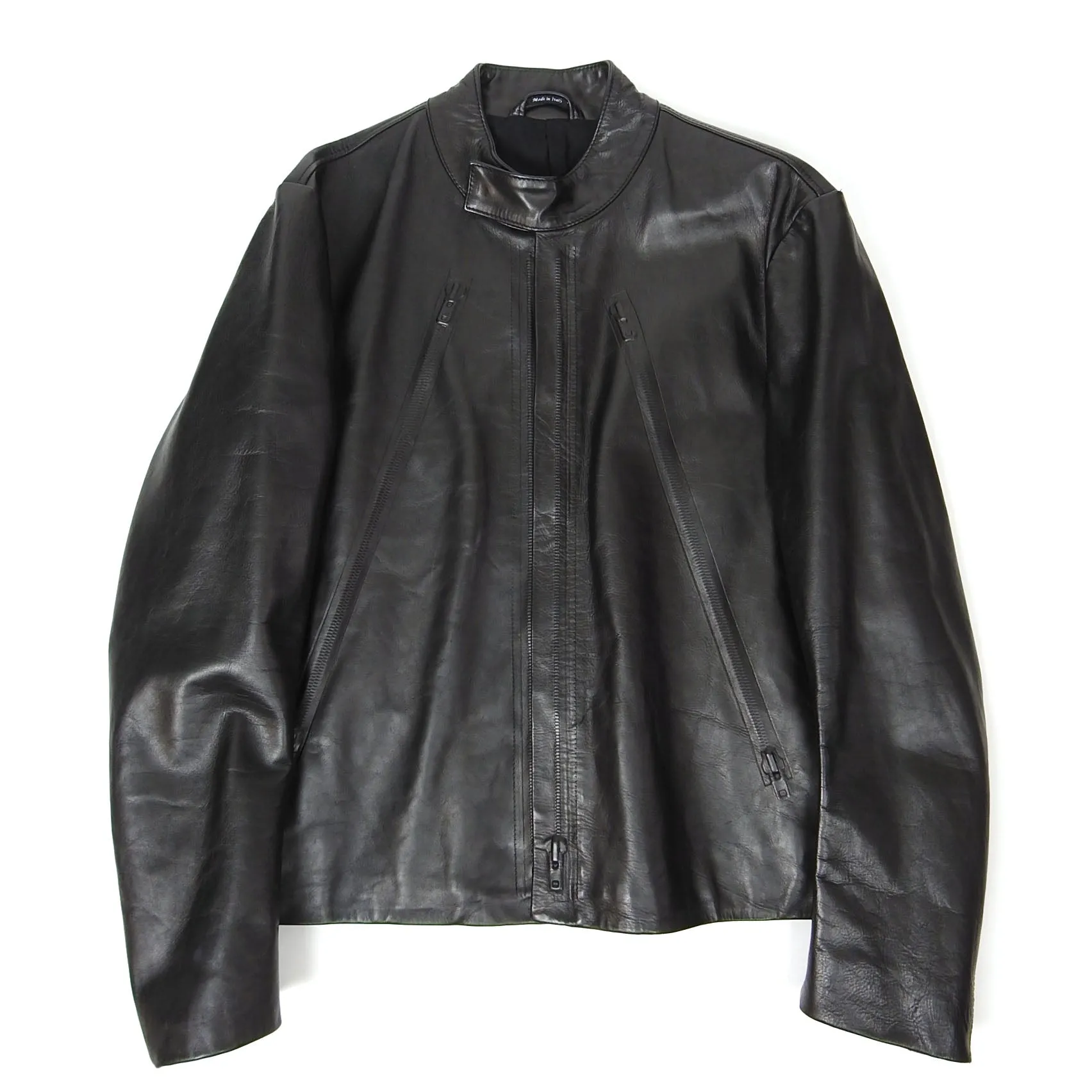 Maison Margiela Leather Moto Jacket Size 50