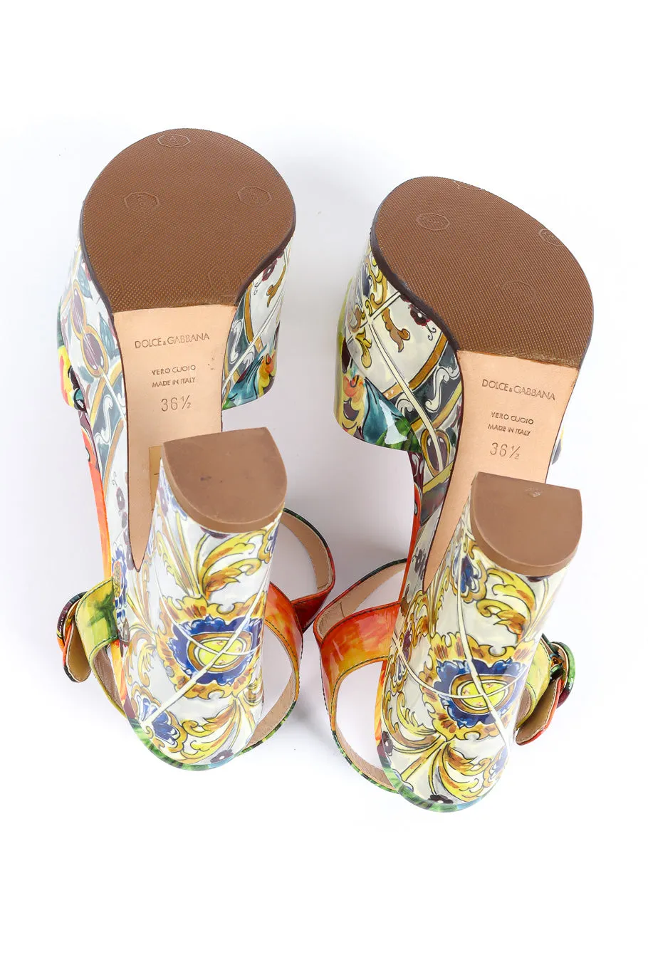 Majolica Print Platform Peeptoe Sandals
