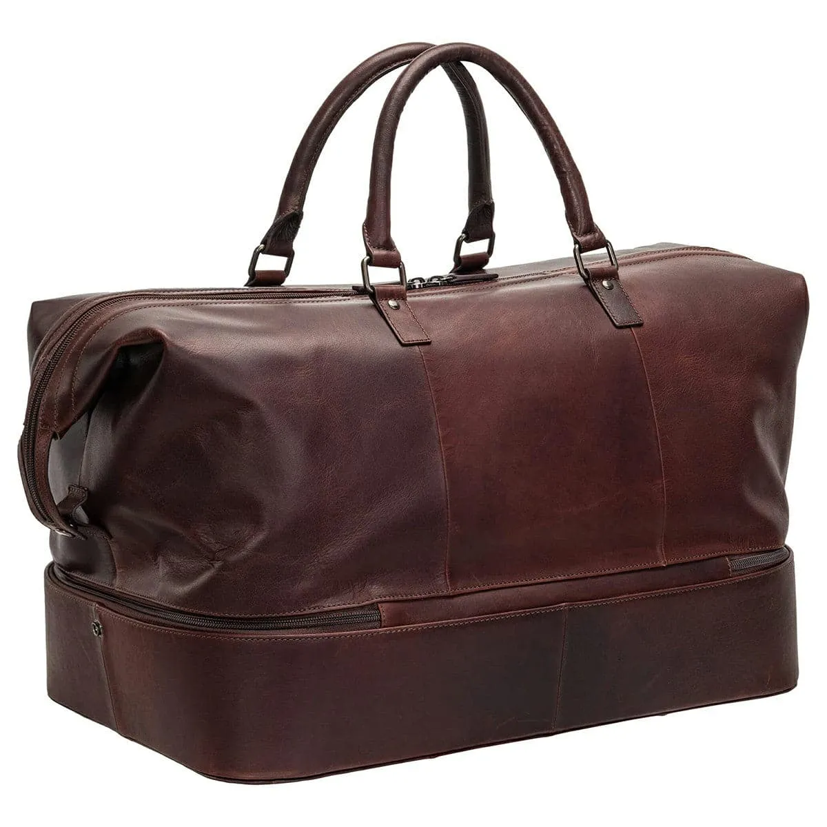 Mancini Buffalo Double Compartment Duffle Bag