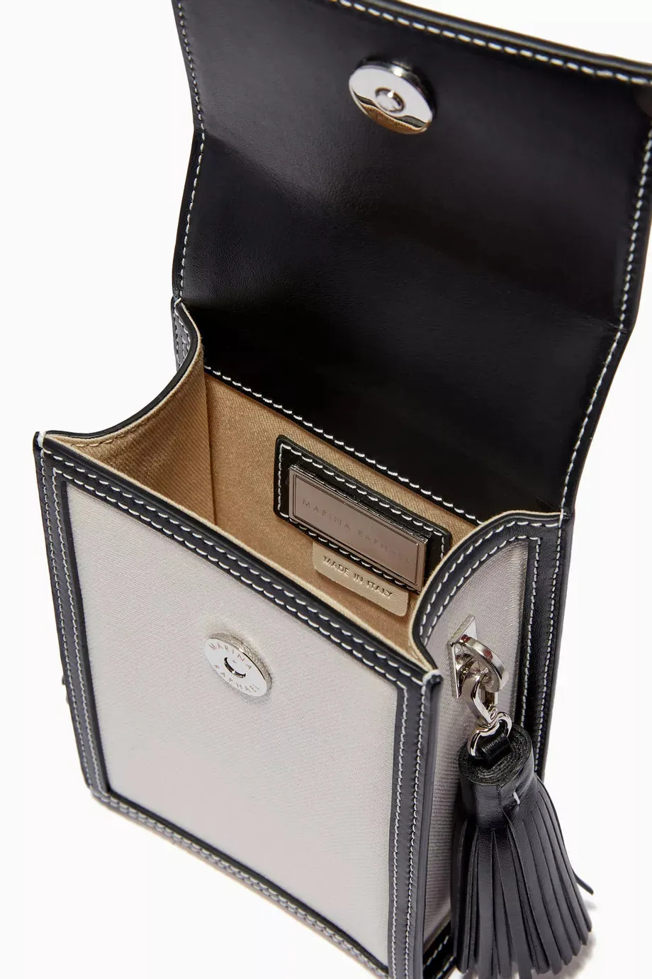 MARINA RAPHAEL Cabana Box Bag in Canvas & Napa