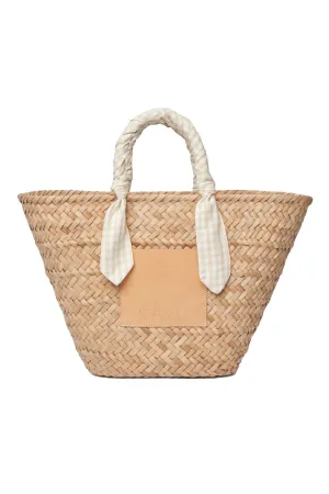 Marlow Gingham Scarf Straw Tote