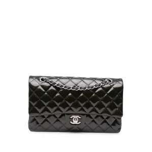 Medium Classic Striped Patent Double Flap