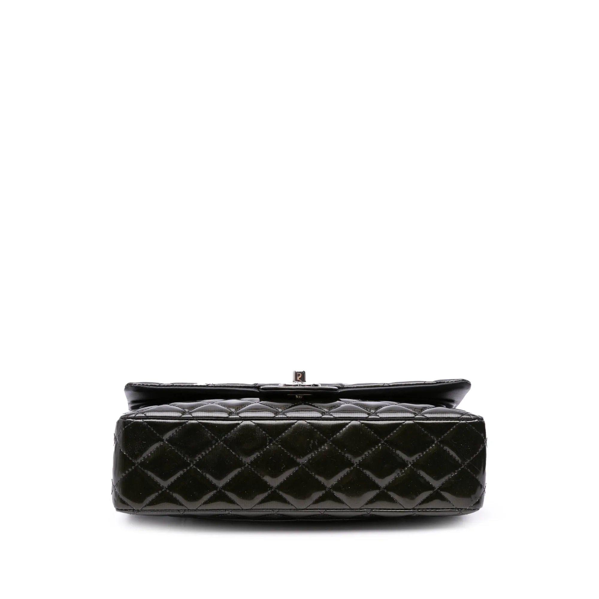 Medium Classic Striped Patent Double Flap