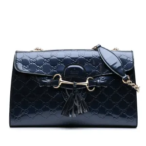 Medium Patent Guccissima Emily Shoulder Bag