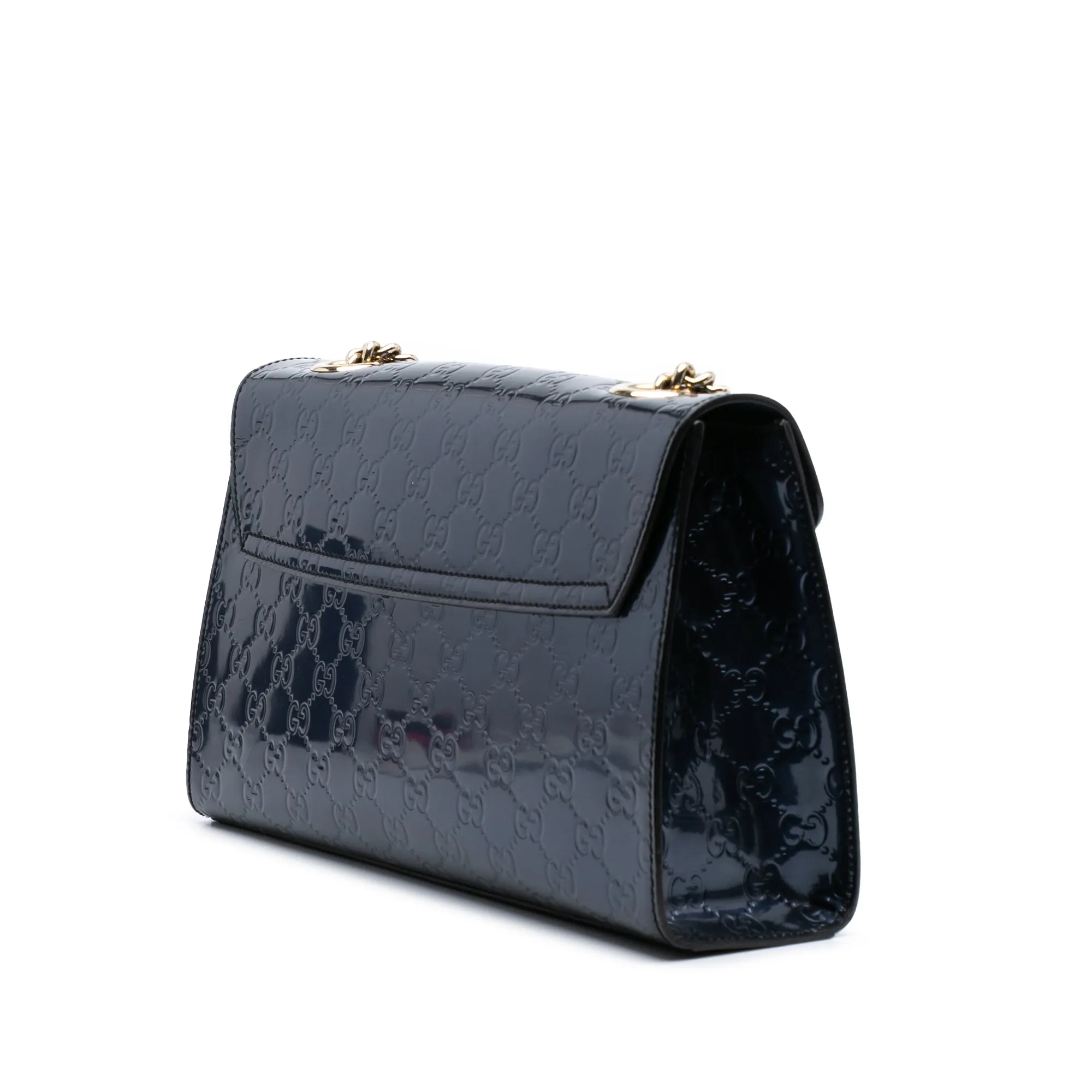 Medium Patent Guccissima Emily Shoulder Bag