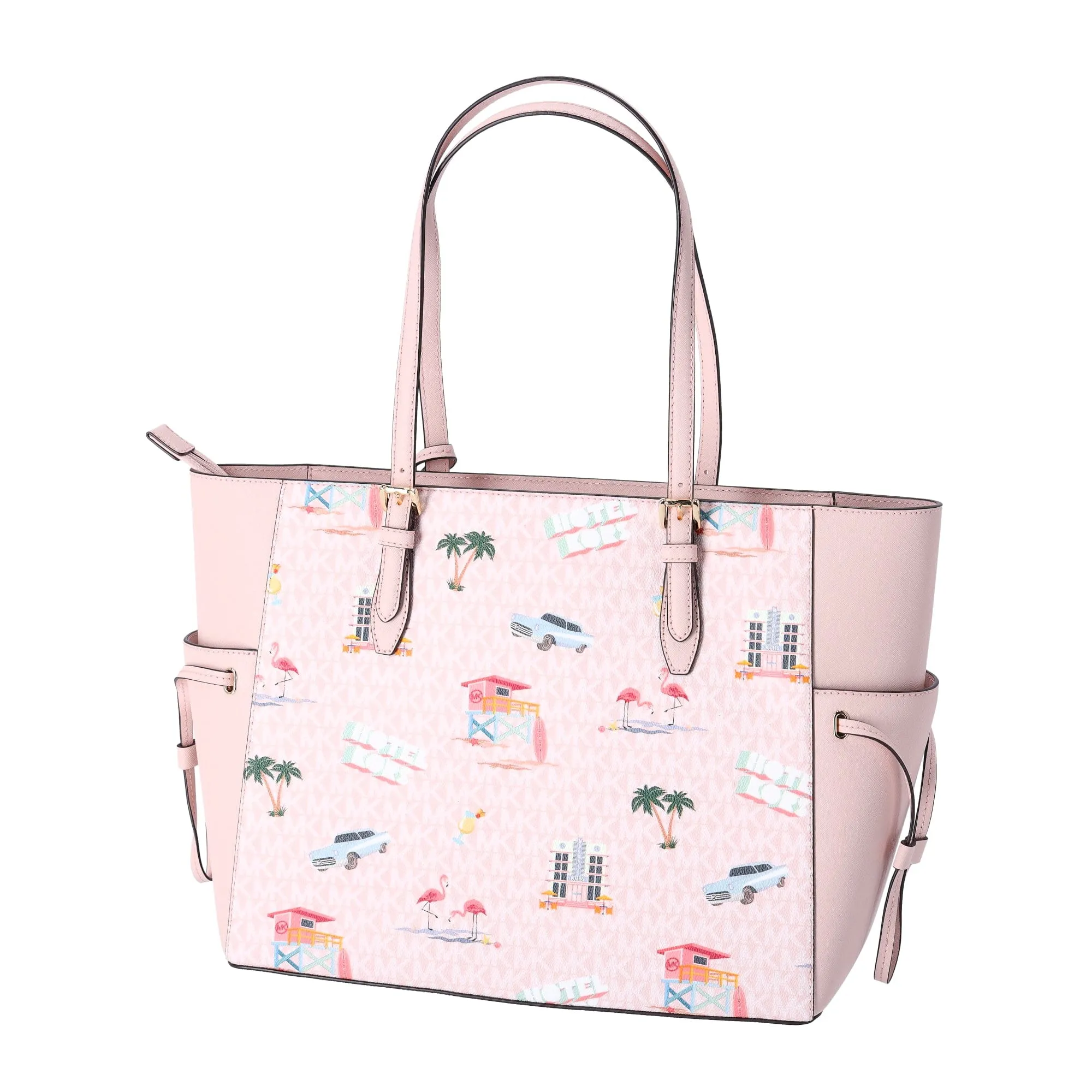 Michael Kors Gilly Large Tote Light Powder Blush Pink MK Miami Beach Palm Tree