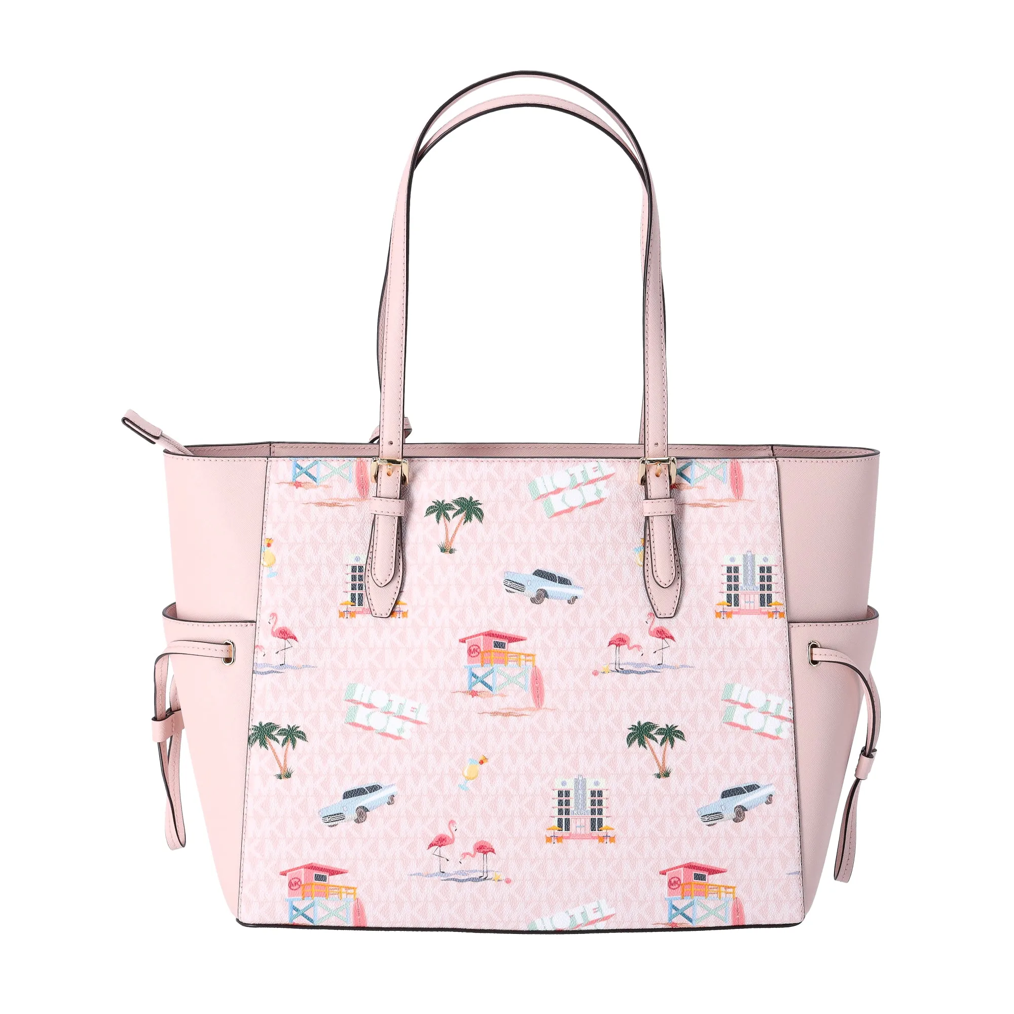 Michael Kors Gilly Large Tote Light Powder Blush Pink MK Miami Beach Palm Tree