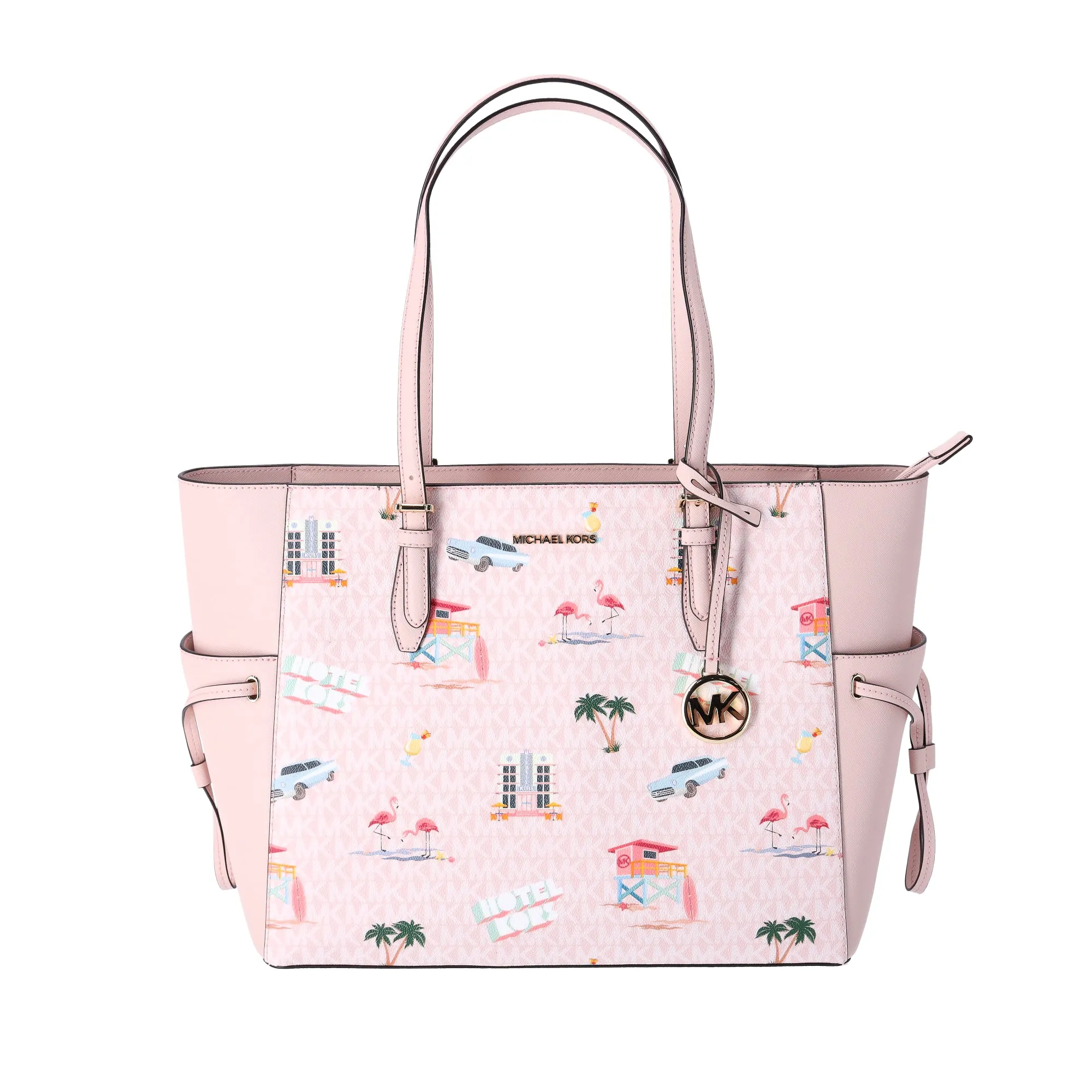 Michael Kors Gilly Large Tote Light Powder Blush Pink MK Miami Beach Palm Tree