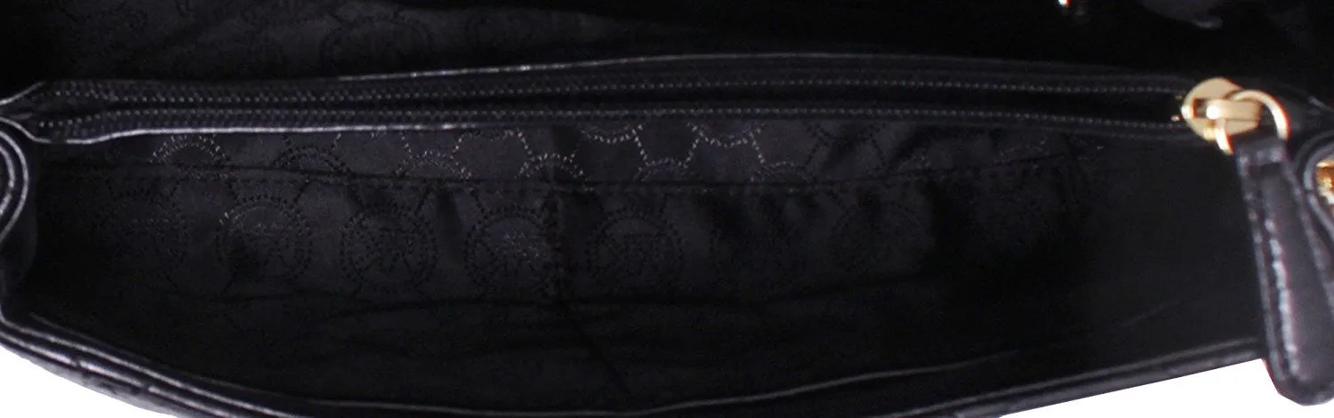 Michael Kors Hippie Grommet Sloan Quilted Shoulder Handbag Bag Black Purse NEW