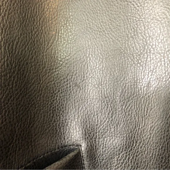 Miletta Black Faux Leather Winter Coat with Cream Faux Fur Lining