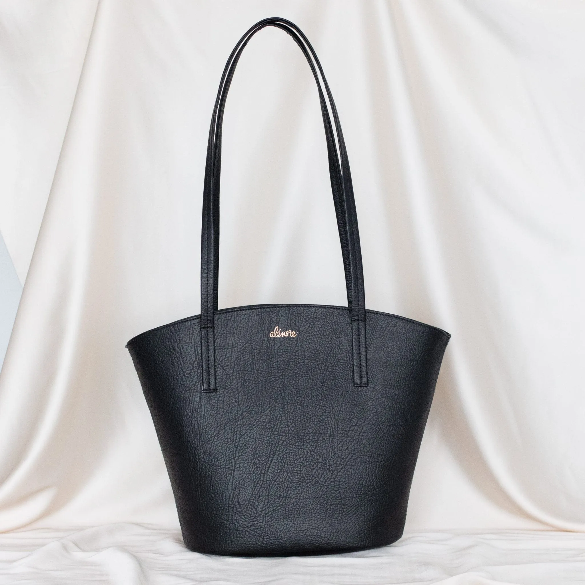Mimosa Mini Vegan Apple Leather Tote Bag | Black