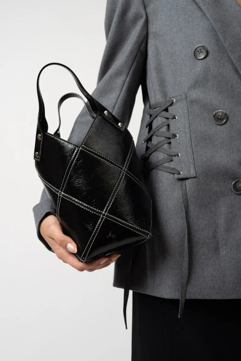 Mini Fiona Tote in Crinkle Patent