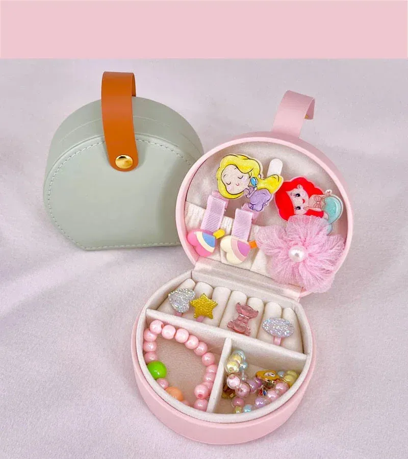 Mini Portable PU Leather Jewelry Box – Travel Organizer for Rings, Earrings & Necklaces