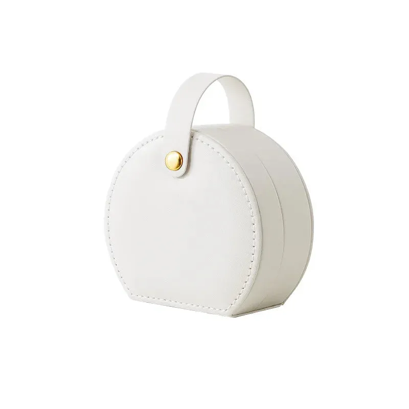 Mini Portable PU Leather Jewelry Box – Travel Organizer for Rings, Earrings & Necklaces