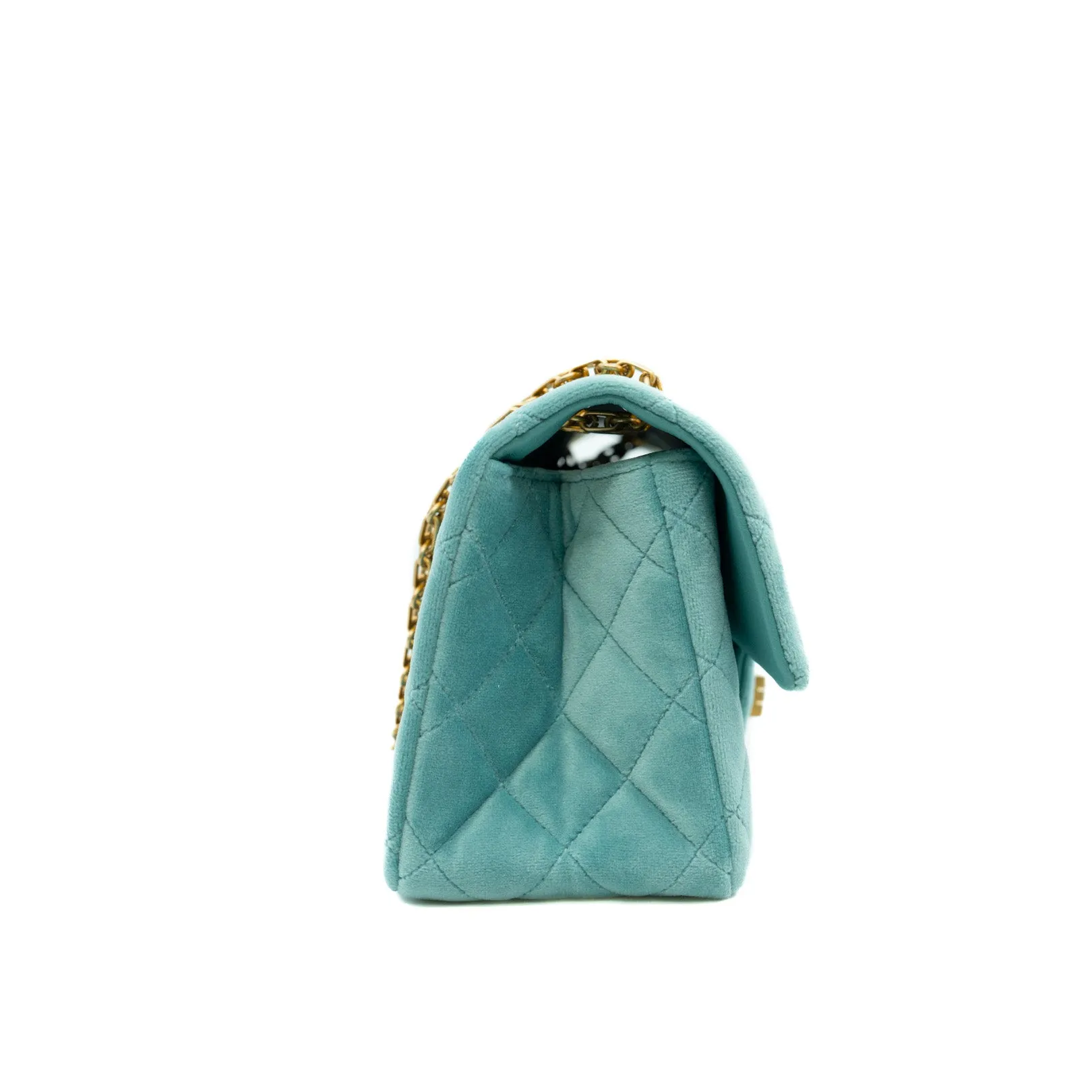 Mini Quilted 2.55 Reissue in Lake Green Velvet GHW Seri 29